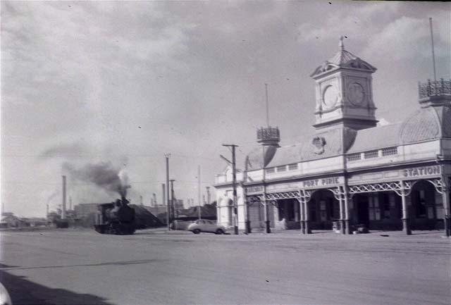The steam train went right down the middle of the main street in Port Pirie.